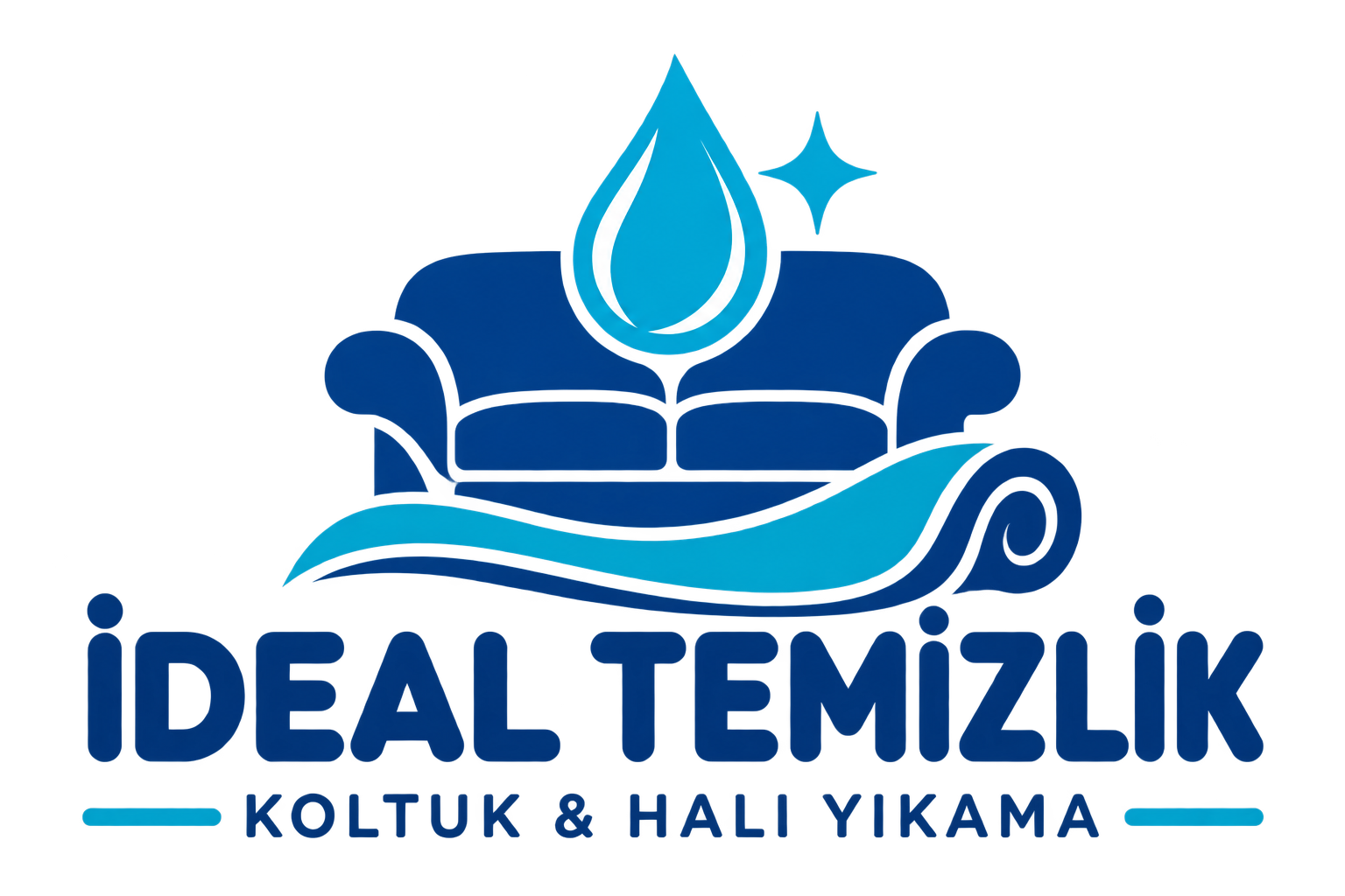 İdeal Temizlik, koltuk ve su damlası görselli işletme logosu